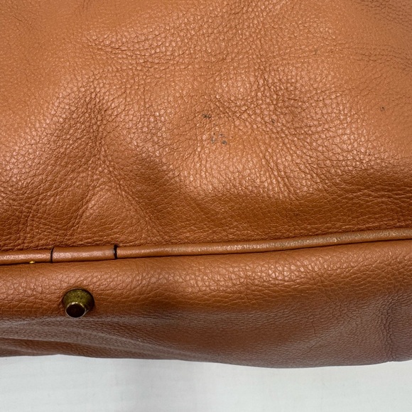 Auth Chloe Caramel Brown Leather Studded Auore Top Handle Duffel Tote Bag - Picture 15 of 16